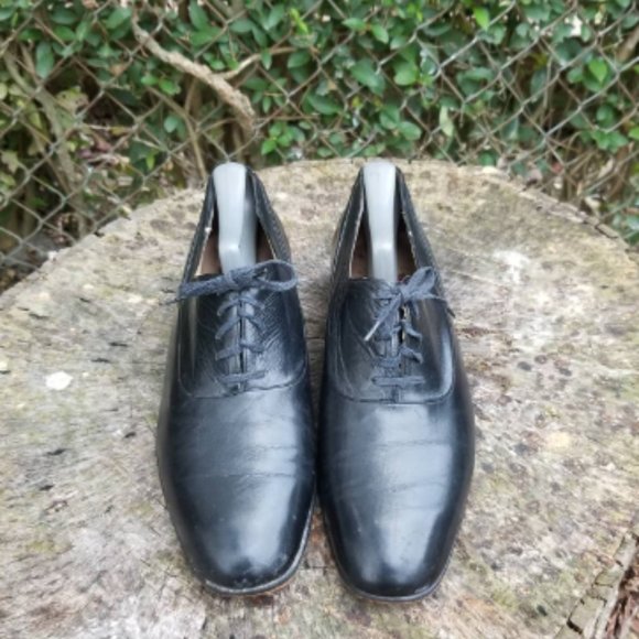 CHARLES JOURDAN Sz 7.5 Black Leather Lace Up Shoes main image 7